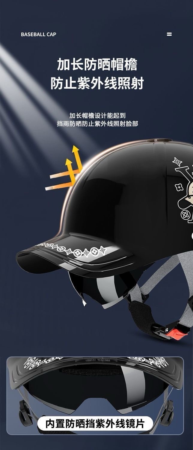 Summer High-Looking Helmet, Motorcycle Electric Vehicle, All-Season Safety Helmet, National Standard High-End Half Helmet, New Style