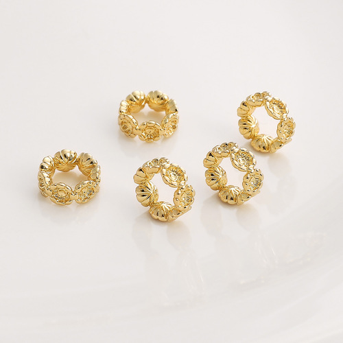 Hollowed-Out Six-Pointed Star, Plum Blossom, and Hollow Circular Spacer Beads for Bracelet Sets—DIY Handmade Accessories & Loose Bead Materials
