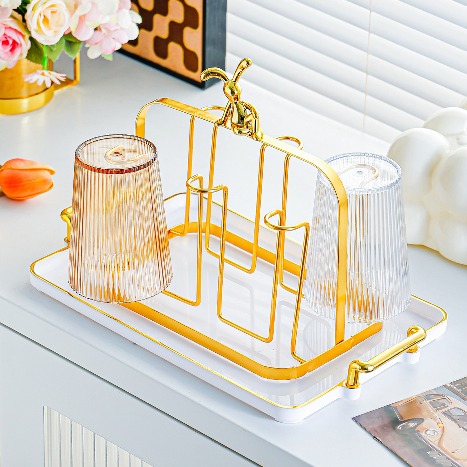 Taza de vidrio de alta calidad, taza de agua potable, taza de té con asa, juego de tetera, sala de estar, hospitalidad familiar, simplicidad moderna