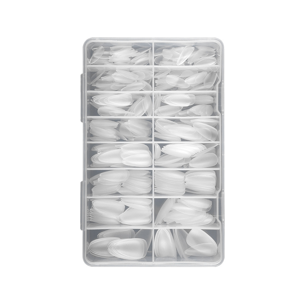 Parches de uñas portátiles más vendidos de Amazon, 450 piezas esmeriladas, forma de almendra, no requieren limado, parches de uñas ultrafinos sin rastro, uñas postizas.