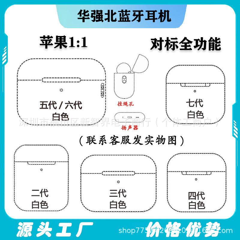 Suitable for Apple Headphones Bluetooth Headphones Huaqiangbei 2Nd, 3Rd, 4Th, 5Th, 6Th and 7Th Generation Pro2 Noise Reduction Wholesale Cross-Border Tws