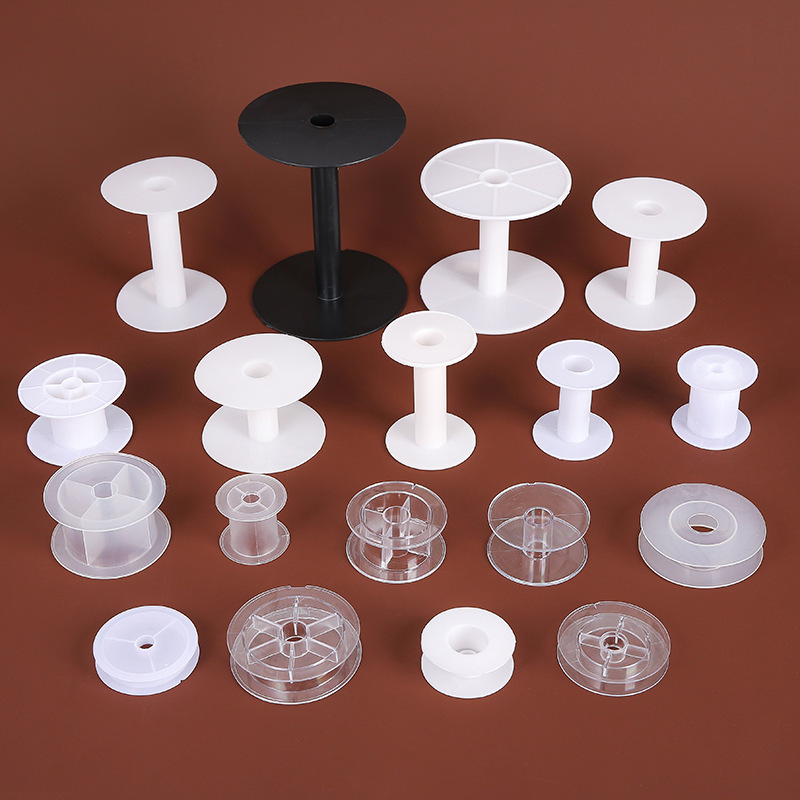 Transparent plastic I-shaped bobbin winding reel empty coil tube bobbin threading barrel fishing line jade line storage shaft core