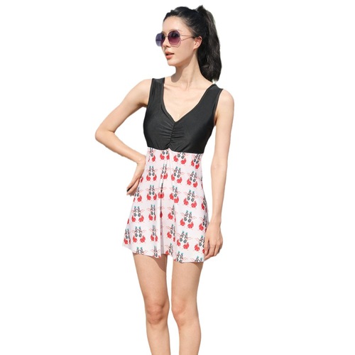 Nylon fabric one-piece swimsuit for large size conservative women professional swimwear hot spring swimsuit wholesale loss