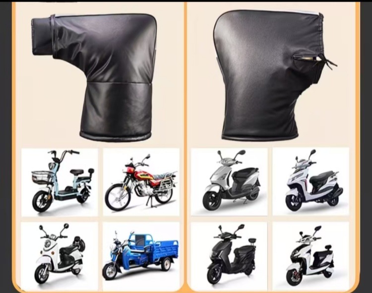Winter Handlebar Covers for Electric Motorcycles, Universal Windproof and Thickened Wool Handlebar Covers for Three-Wheeled Vehicles