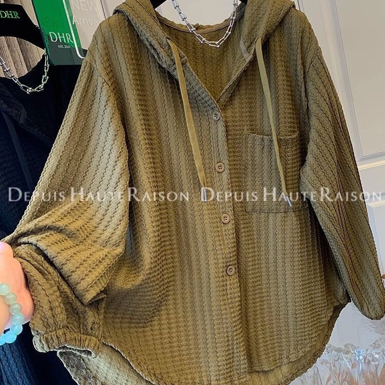 2026 Code 150kg Textured Patterned Hoodie Top for Women Plus Size Loose Casual Design Shirt 2026 Code 150kg Textured Patterned Hoodie Top for Women Plus Size Loose Casual Design Shirt