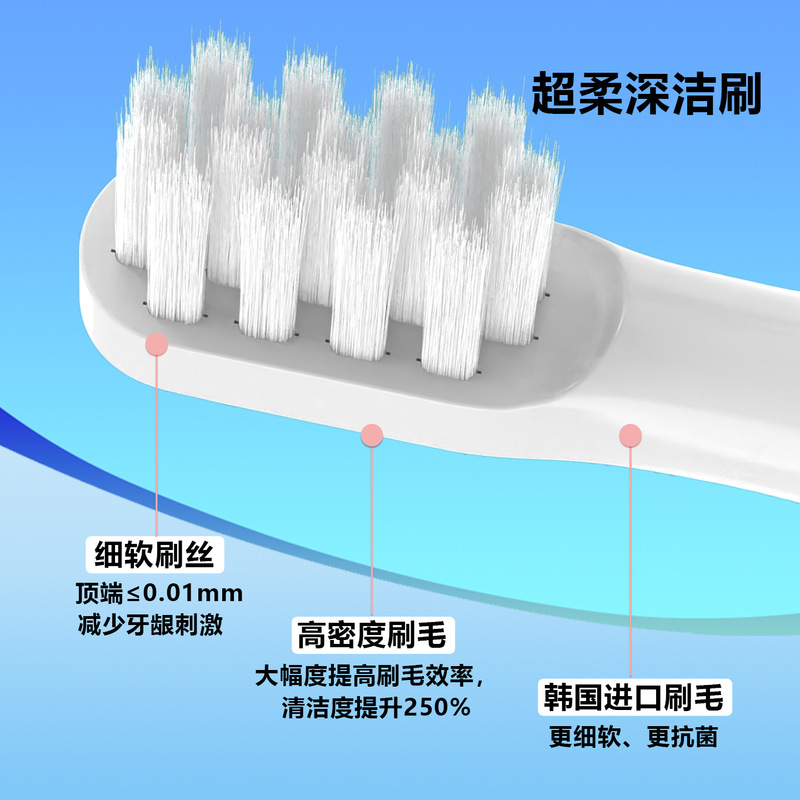 适配米家T100/MES603电动牙刷头柔软护龈刷成人软毛通用替换头|undefined