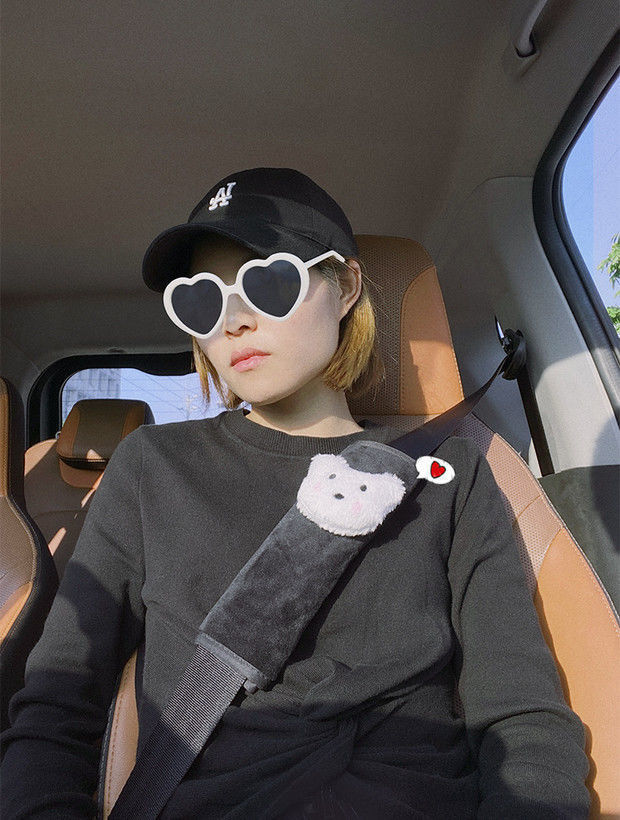 Car Seat Belt Shoulder Cover Car Creative Cute Cartoon Soft Pair of Plush Protective Cover Four Seasons Car Accessories