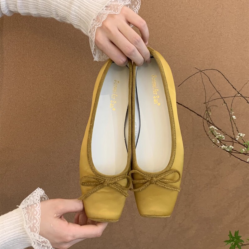 Jonmei for San インナー高さサテン早春シングルシューズ女性用新しいフレンチバレエスタイルの優しい妖精の靴|undefined