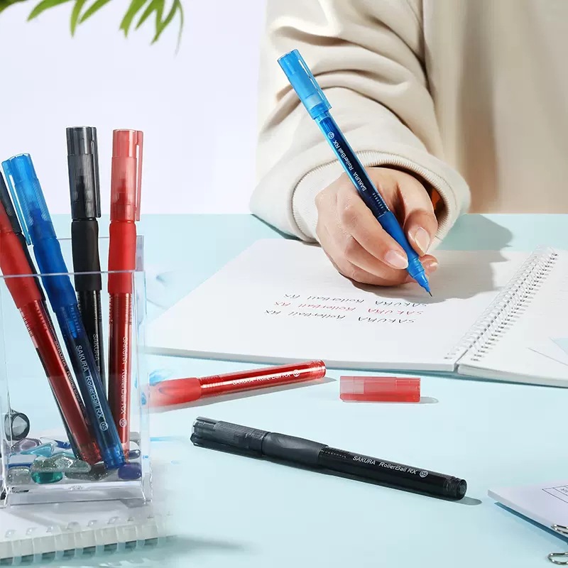 Japonés Sakura flor de cerezo recto-líquido bolígrafo negro rojo azul gel pluma estudiante especial firma pluma agua