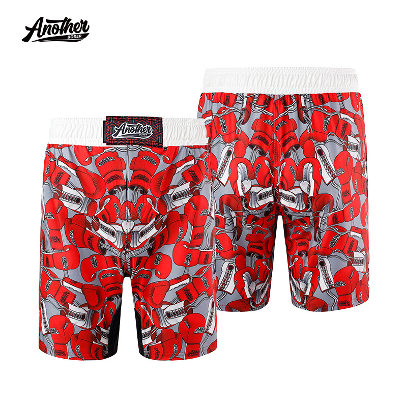 Anotherboxer Boxing Gloves Patterned Mixed Martial Arts Training Brazilian Jiu-Jitsu Wear-Resistant Mma Elastic Shorts
