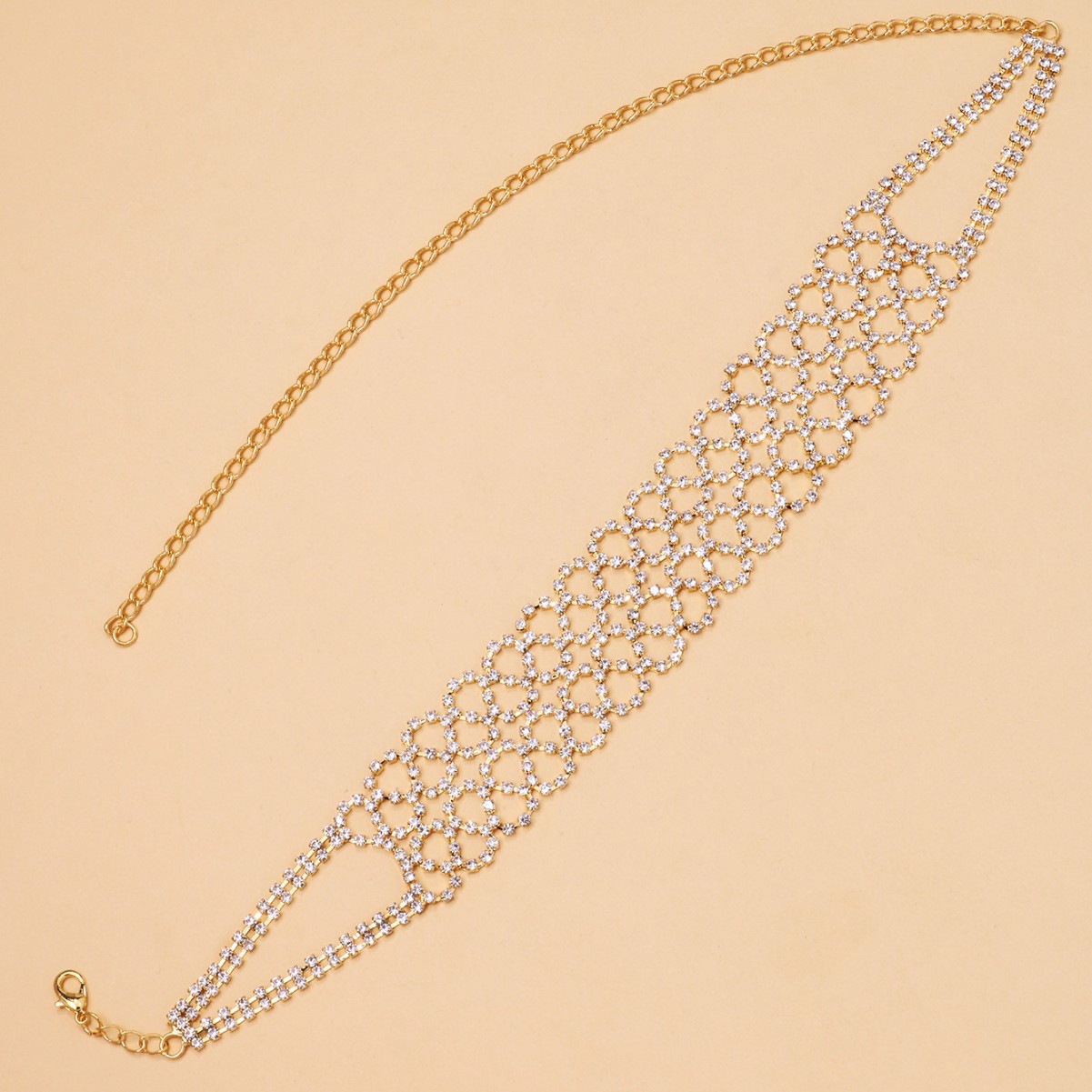 Ventas transfronterizas calientes de diamante hueco collar de cerradura nicho de alto nivel collar de moda de viaje