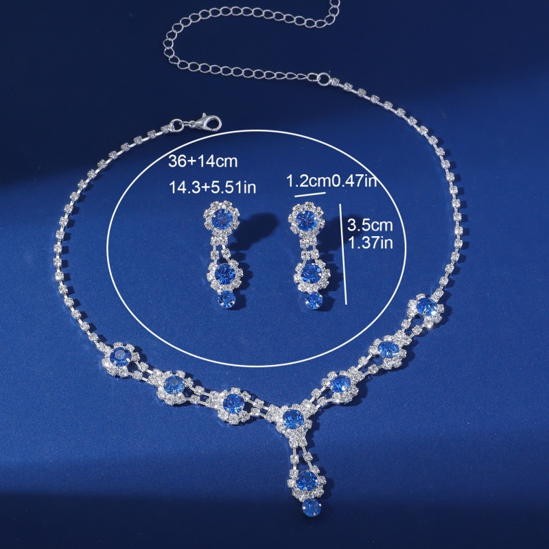 conjunto de noiva três peças colar brincos agarrar corrente strass joias banquete conjunto de joias_voghion.com