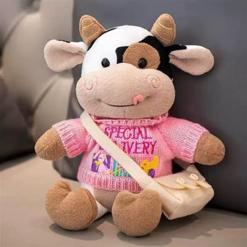Linda muñeca de vaca, ternera, peluche, zodiaco, muñeca de vaca, muñeca de trapo, regalo de cumpleaños para niñas, ternera