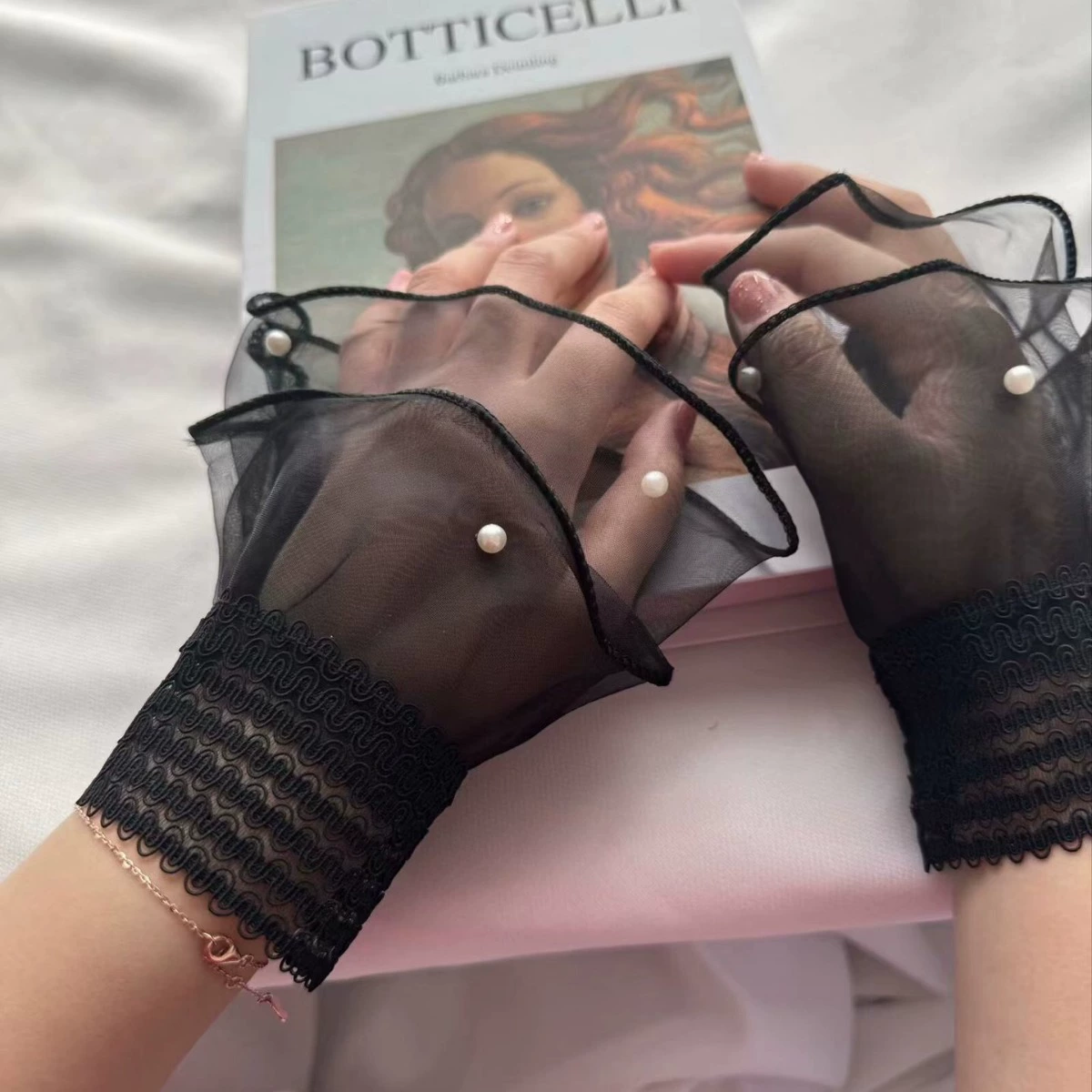 Кружевные поддельные рукава женские запястья короткие рукава