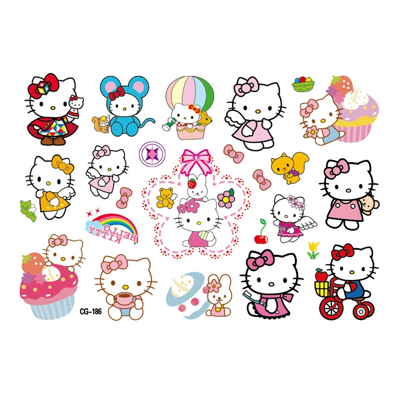 Hello kitty, мультяшные детские тату-наклейки