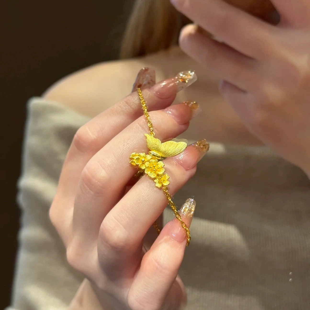 Новый новый китайский стиль, древний матовый цветок, браслет мечты с бабочкой, легкий роскошный высококачественный нишевый дизайн, изысканные ручные украшения, оптовая продажа