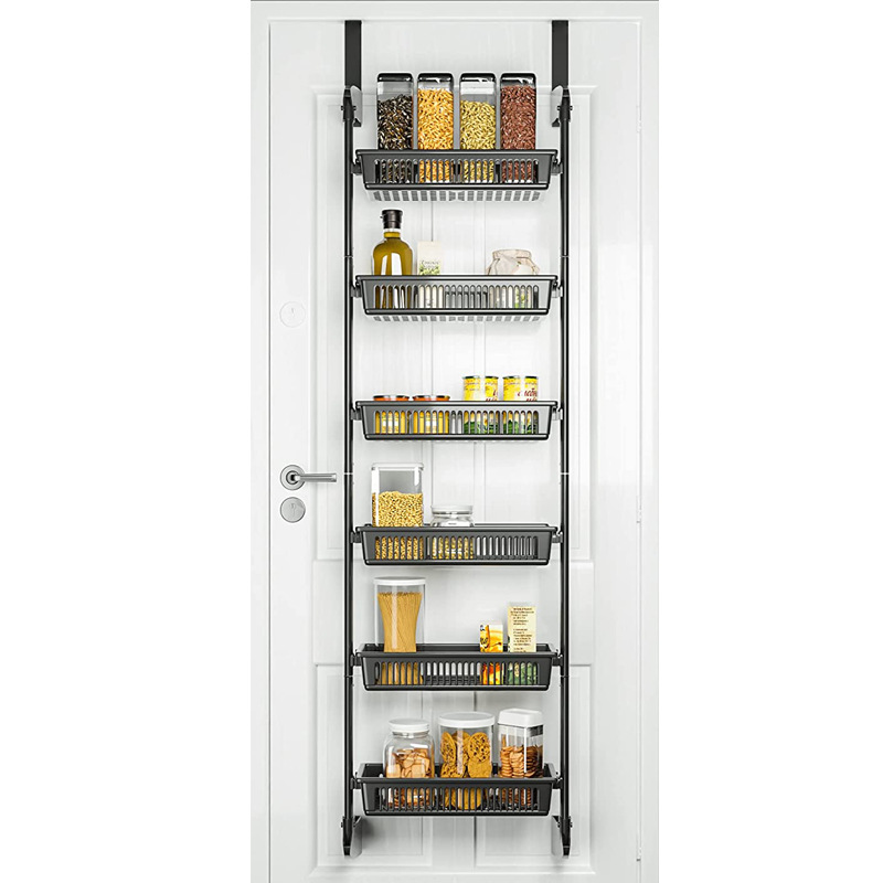 Detrás de la puerta de almacenamiento rack baño rack de almacenamiento en el hogar ducha colgando cesta mal estante cocina baño rack de almacenamiento al por mayor