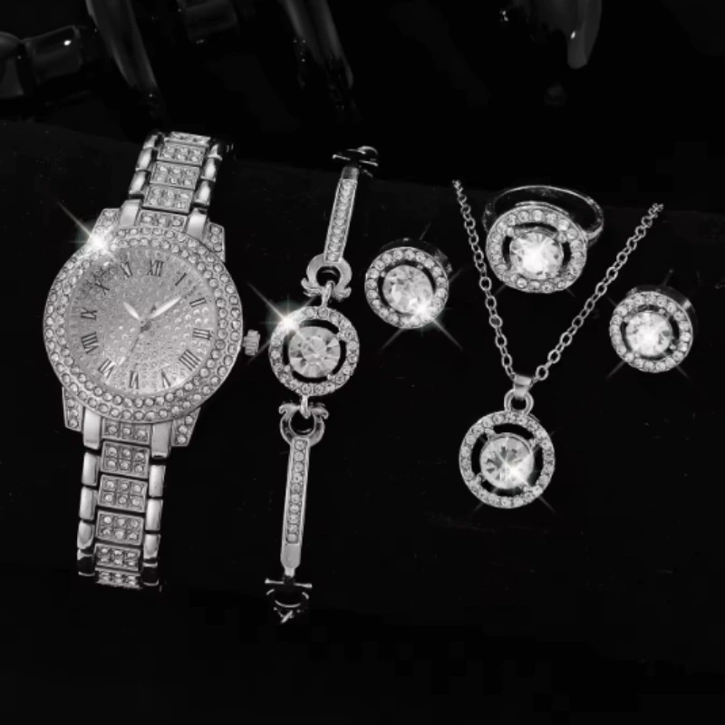 Casual Bracelet and Quartz Watch Set, Fashion Jewelry, Multiple Colors, 23.5 cm