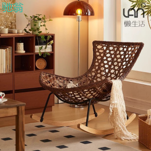 7Fc Lazy Rocking Chair Home Lobster Chair Rattan Outdoor Leisure Living Room Single Chair Sofa Rocking Chair Adult Lounge Chair