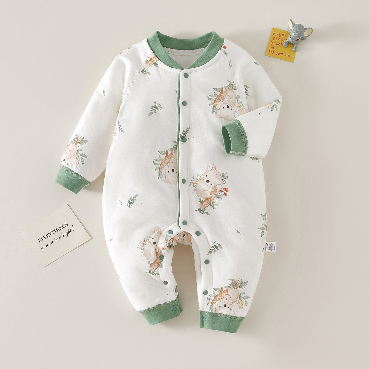 40g Cotton Baby Jumpsuit, Category a Quilted Autumn and Winter Long-Sleeved Robe, Thin Cotton Baby Clothes, Autumn Baby Clothes