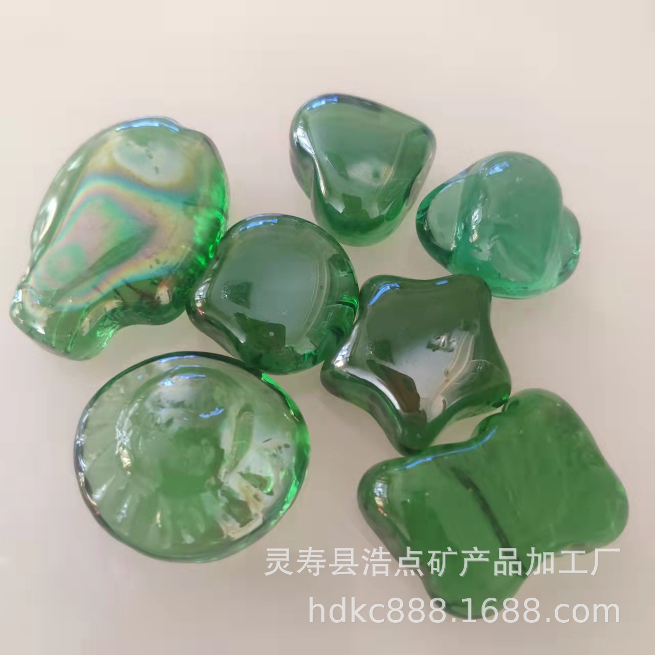 家装饰品玻璃石儿童娱乐水晶腰果石鱼缸造景透明腰果石异形玻璃块