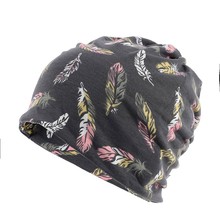 工廠 秋季幾何圖案數碼印花月子頭巾帽子韓版百搭包頭空調帽
