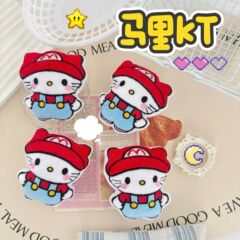 优鑫卡通创意玩偶马里KT少女心玩具公仔可爱发夹头饰儿童服装配饰