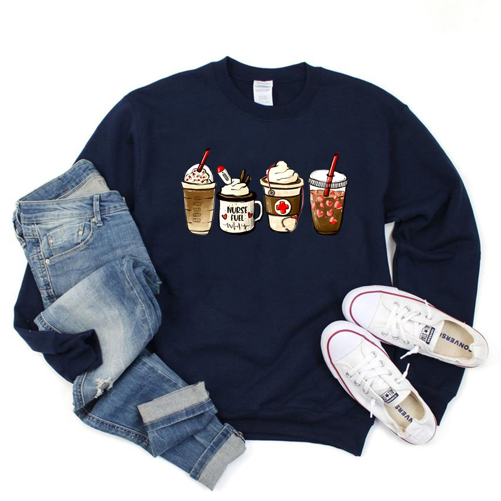 Nurse Fuel Coffee Sweatshirt Iced Coffee Graphic Pullover