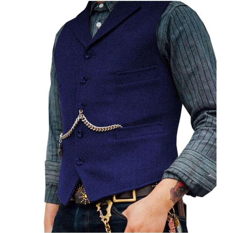 Herren Blazer Westen neue männer casual solide farbige fischgräten weste_voghion.com