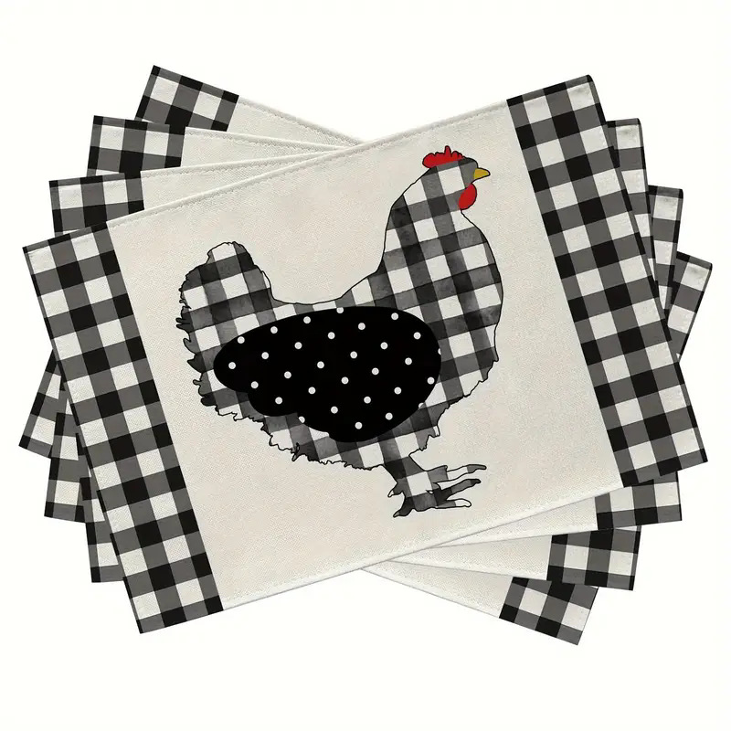 Transfronterizos lino almohadilla de mesa Aliexpress TEMU Amazon almohadilla de mesa cuadrada búfalo rojo almohadilla de Navidad Día de la Independencia