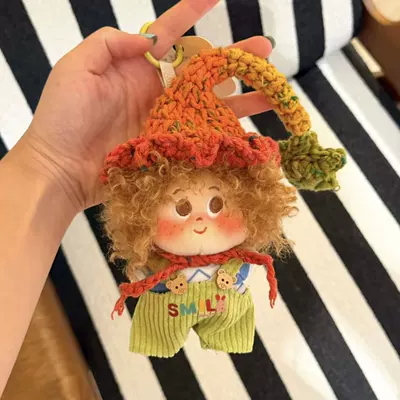 Pluş açarlıqlar — Dudu Cute Curly Hair - green-velvet-pants-witch-hat-khaki-explosion-pendant-hat-color-random