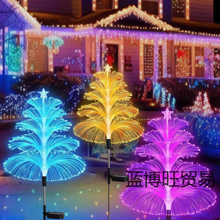 Atmosphere Solar Colorful Color-Changing Lamp Outdoor Anti-Solar Five-Layer Jellyfish Light Fiber Optic Jellyfish Lawn Lamp