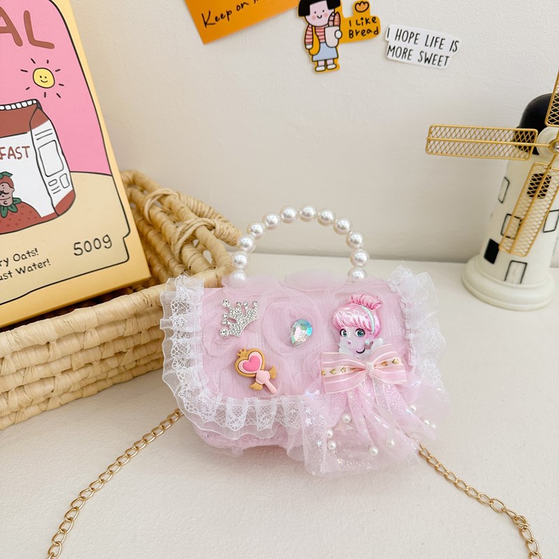 Bolsas de perlas de aire extranjero, bolsas de hombro de moda coreana, bolsas de hombro para niñas 2024 nuevas cadenas de comercio exterior bolsas para niños