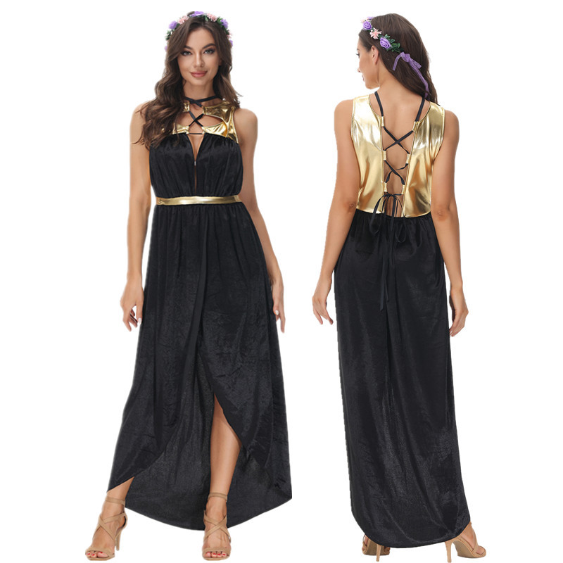 Halloween Greek Goddess cosplay Costume Ancient Cleopatra Show Dress Sexy Arab Dress