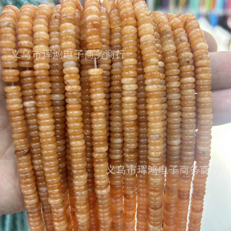 天然石2*6mm亚马逊算盘珠虎眼圆片散珠diy饰品配件定位珠隔片串珠|undefined