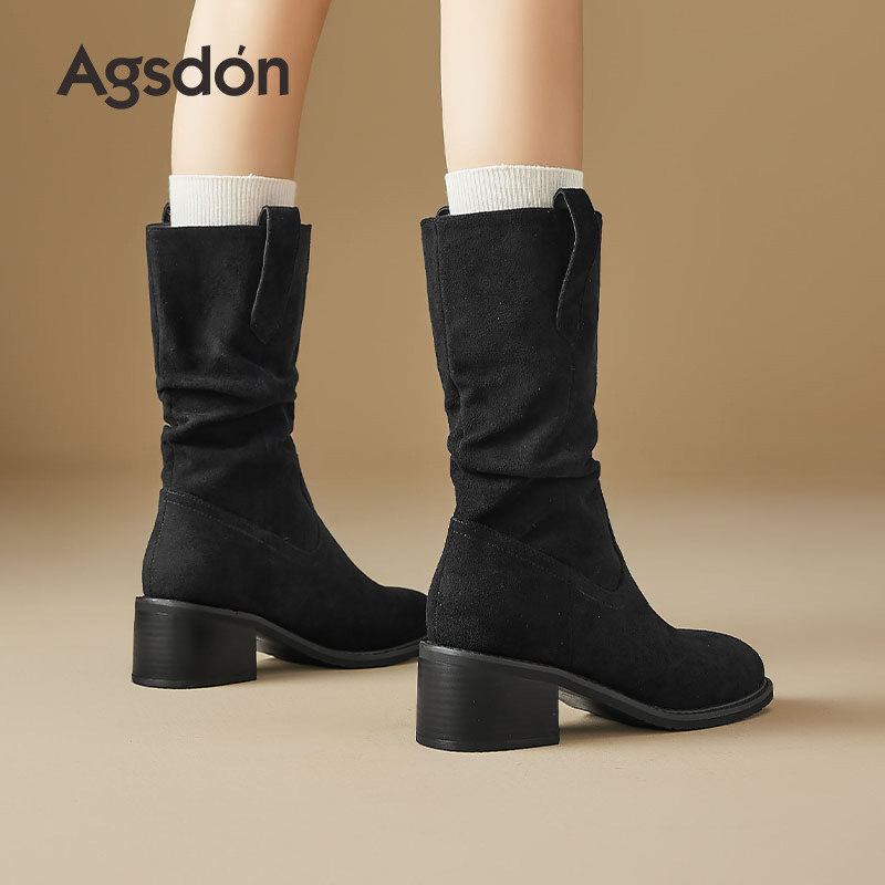 Botas de vaqueros occidentales 2026 nuevo otoño invierno negro montado botas cortas montadas botas de caballo Martin de talón grueso botas