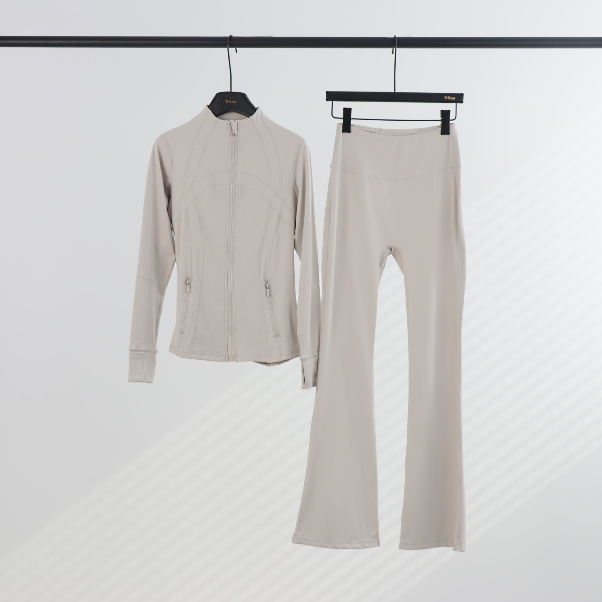 LULU chaqueta de cuello de喇叭 con cremallera, chaqueta de cuerpo, chaqueta de yoga elástica, mujer