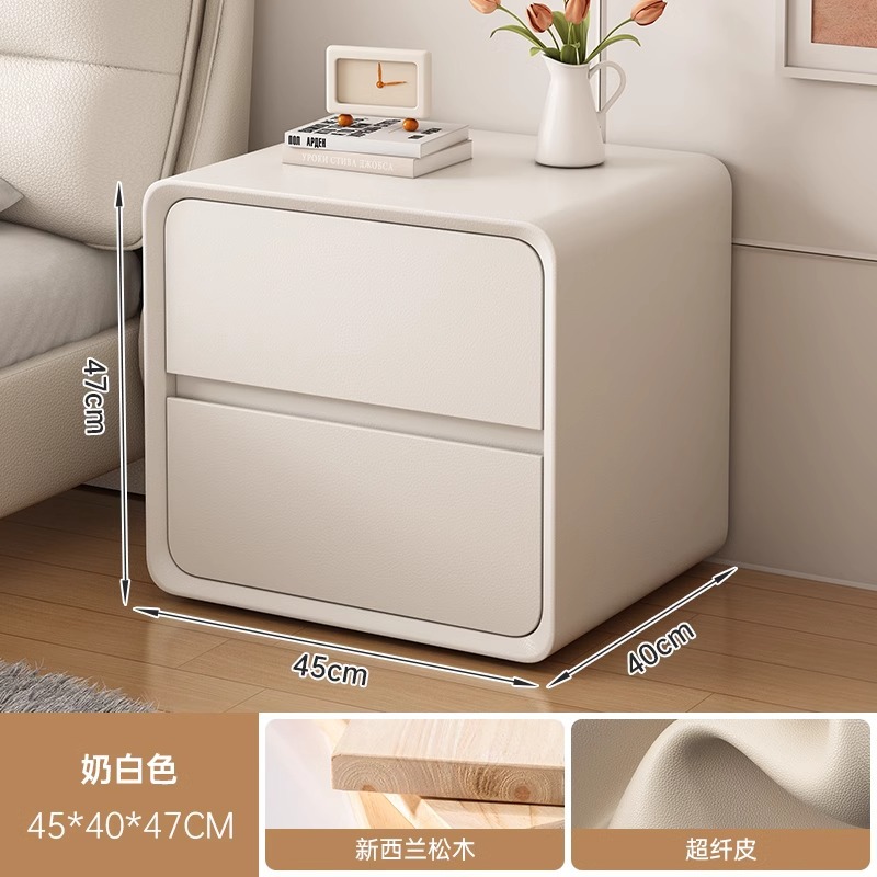 Mesa de cabezal de cama simple y moderna de madera maciza casera de dormitorio armario de almacenamiento de cama lujoso de alta calidad 2024 nuevo estante de almacenamiento