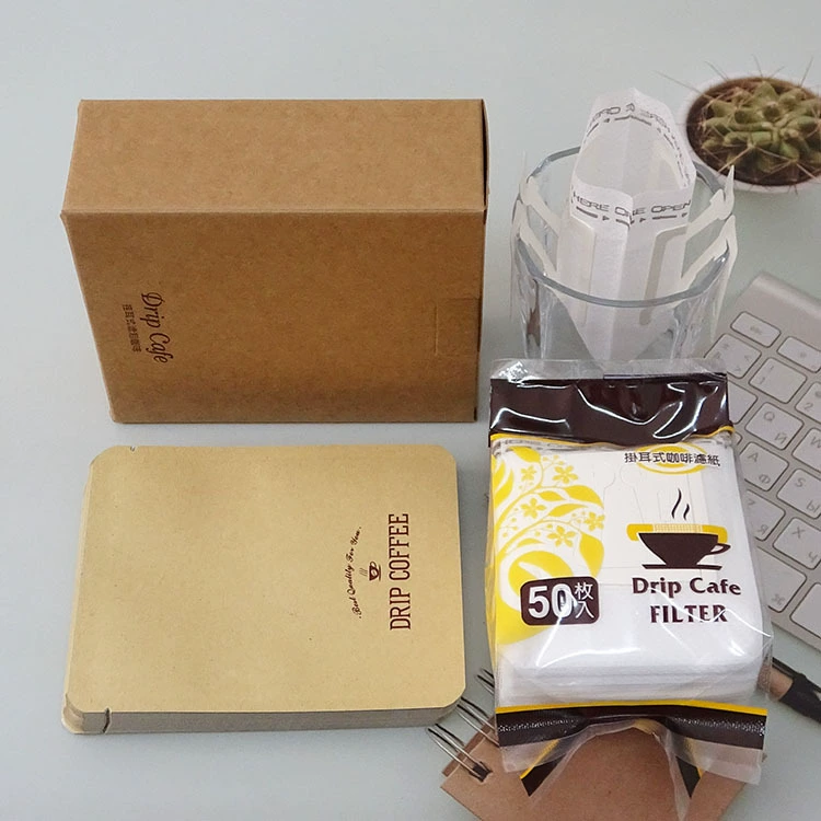 Висит Бумажный Фильтр Уха Мешок Рука-пробитый висит уха Упаковывая Мешок Бумажная Коробка Крафт Висит Ухо Фильтр Кофе Мешок Капельного Фильтра Американский Бумажный Фильтр