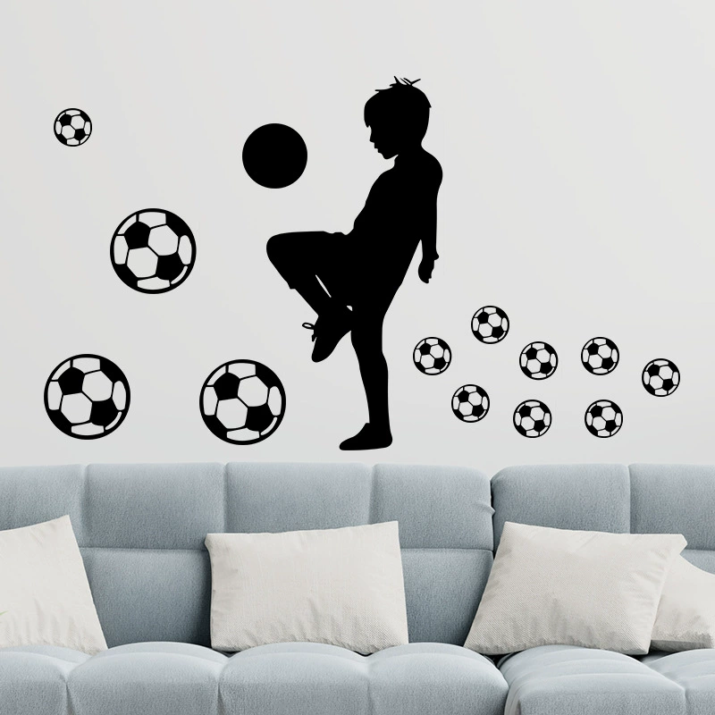 Football self-adhesive removable stickers on wall PVC, new collection, print