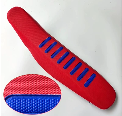 Motorcycle cushion Titan M2M4M6 Seat Cushion - red-background-with-blue-stripes