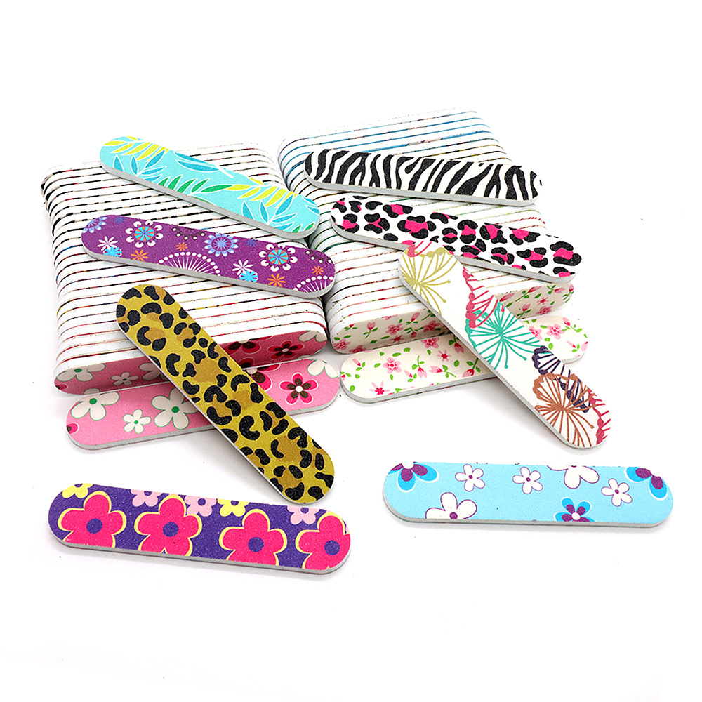 Mini Straight Eva Flower Scraper, Cute Double-Sided Manicure Sanding Strip, Polishing Strip, Fashionable Manicure Tool