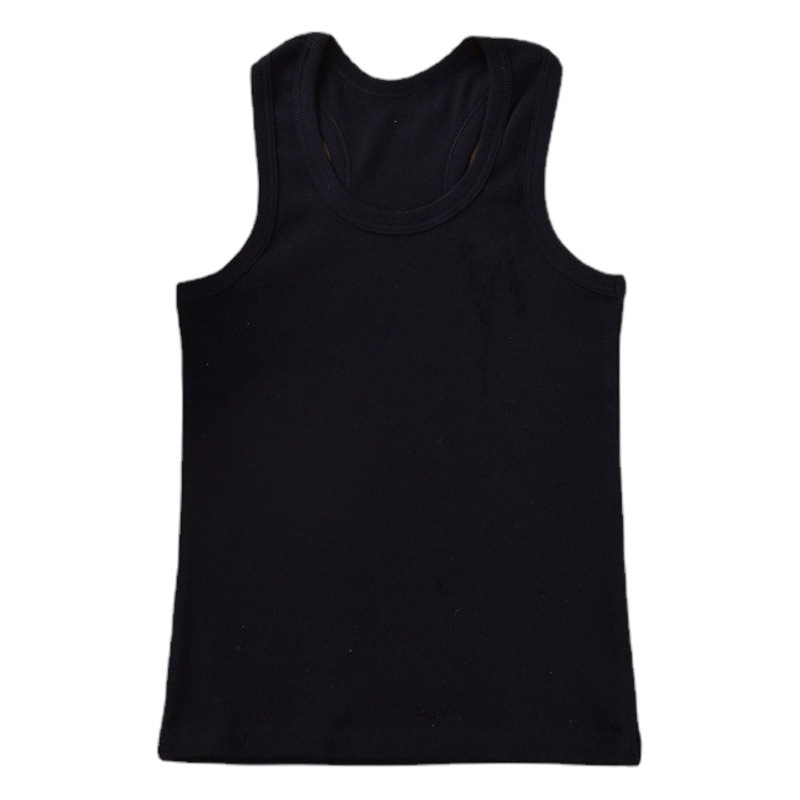 Children's I-Shaped Vest for Boys and Girls in Spring and Summer Pure Cotton Bottoming Vest Baby Pure Color Round Neck Slim Elastic Sling