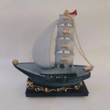 船雕塑摆件  客厅创意装饰  树脂工艺品  一帆风顺