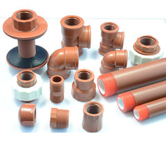 PPH red brown threaded pipe fittings plastic threaded elbow PPH pipe material PPH pipe fitting PPH water supply elbow