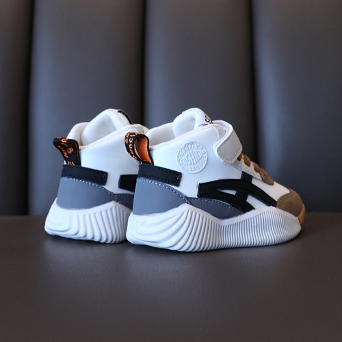  Autumn and Winter New Children's Sports Shoes Girls Mid-top White Shoes Boys Baby Shoes Basketball Shoes Wholesale