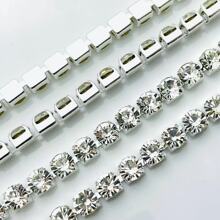 密金银底1.5MM-8MM水钻爪链钻链爪钻链条diy手机美甲服装饰品配件