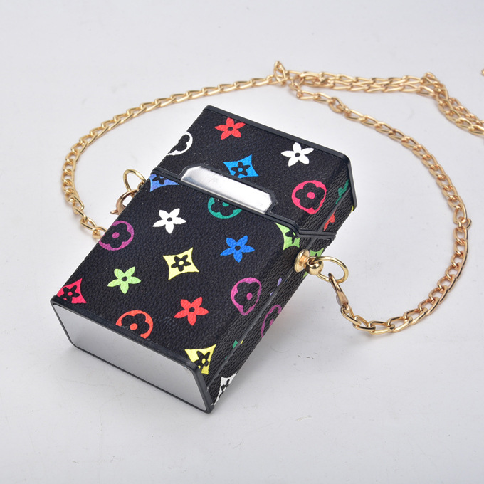 Caja de cigarrillos 20 paquetes Caja de regalo Caja de cigarrillos en bruto de cuero Caja de cigarrillos magnética portátil personalizada para niños Caja de cigarrillos anticolisión y a prueba de humedad para niñas