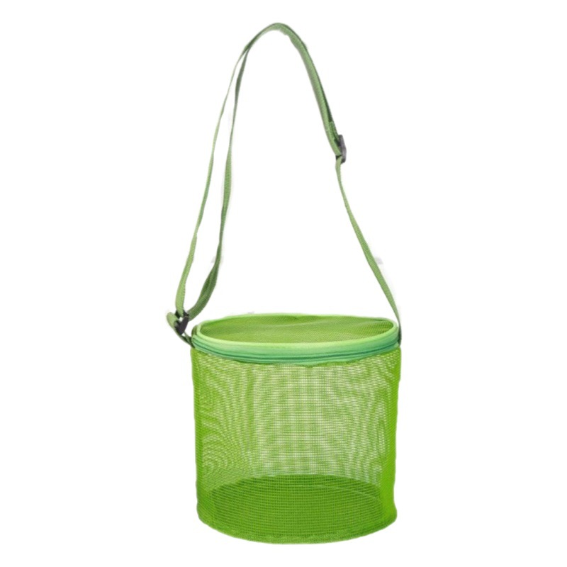 Bolsa almacenamiento playa malla 3D redonda, cubo arena juguete organizador niños, nuevo producto Amazon.