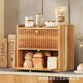 复古桐木桌面收纳柜 厨房台面调料零食防尘置物小型木柜